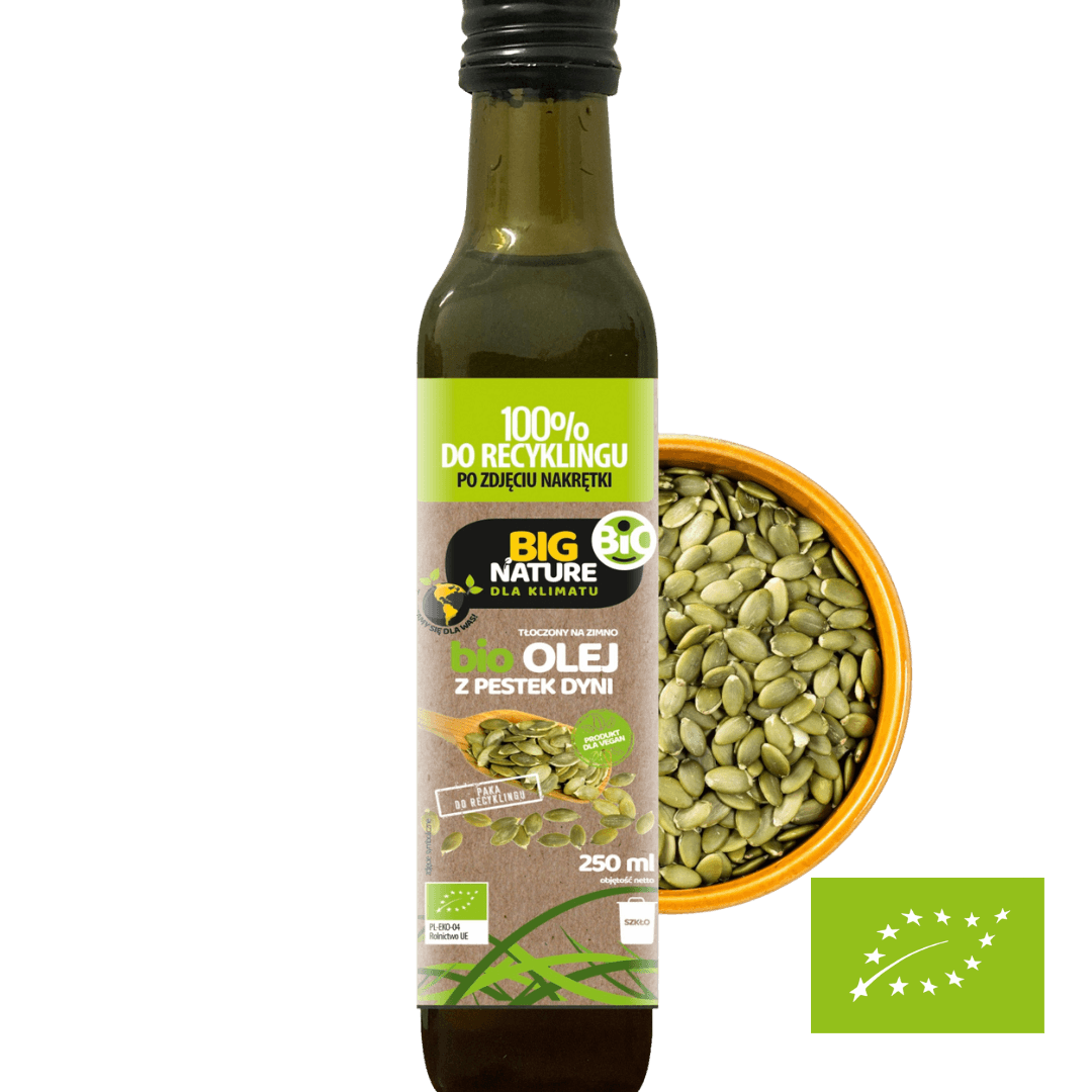 Olej z pestek dyni tłoczony na zimno BIO 250 ml