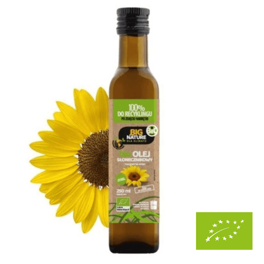 Olej słonecznikowy tłoczony na zimno BIO 250 ml
