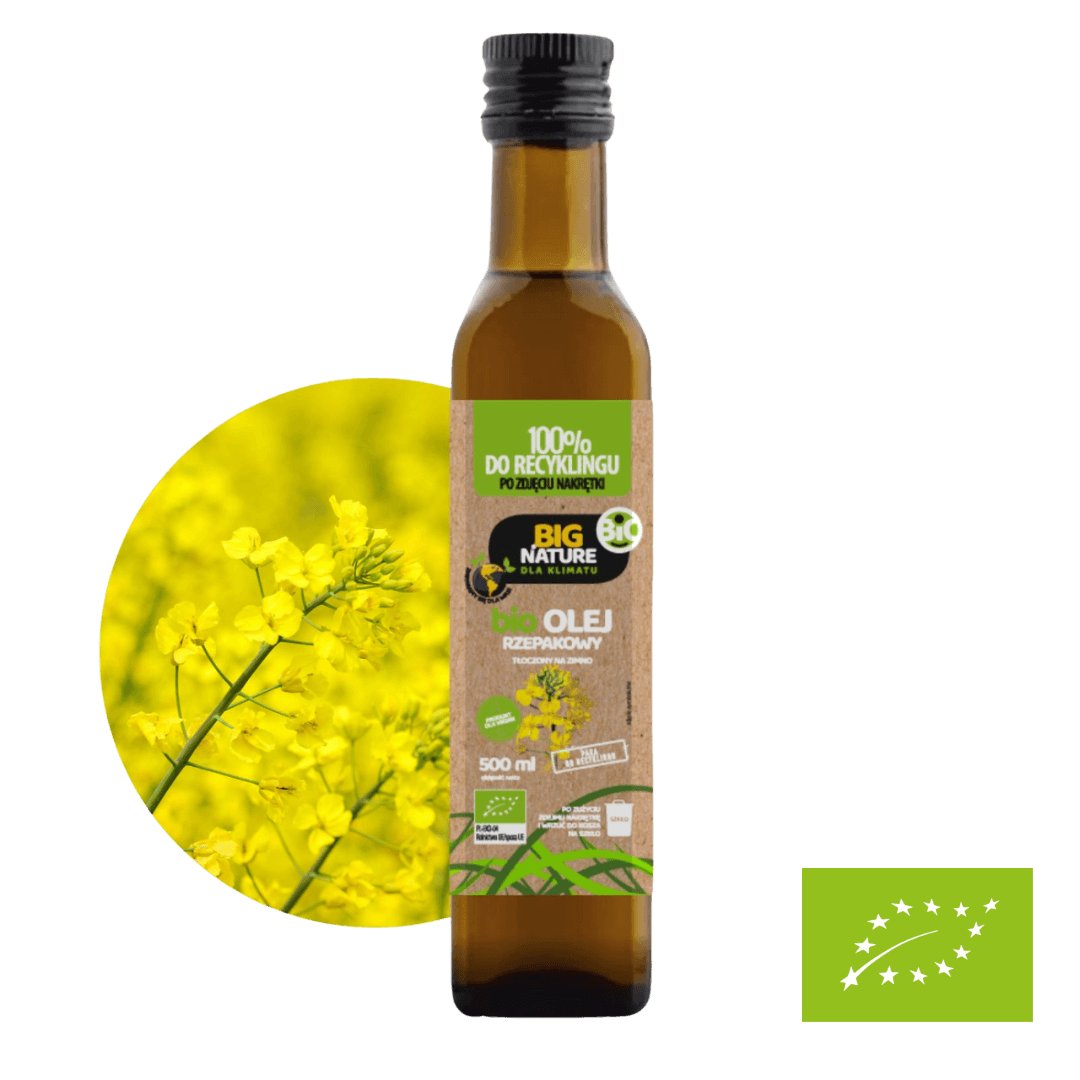 Olej z rzepaku tłoczony na zimno BIO 500 ml