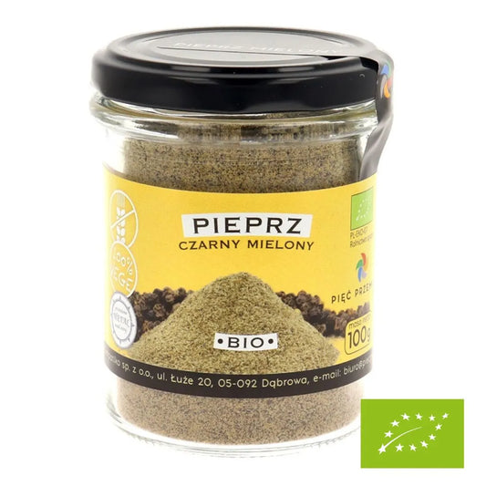 Pieprz czarny mielony bezglutenowy BIO 100 g