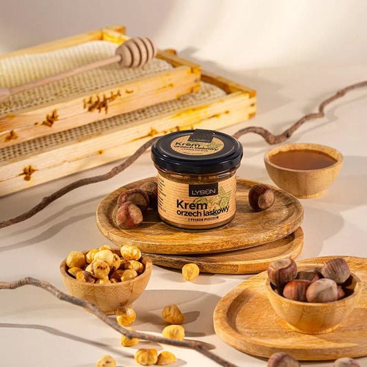 Krem orzech laskowy z pyłkiem pszczelim 100 g